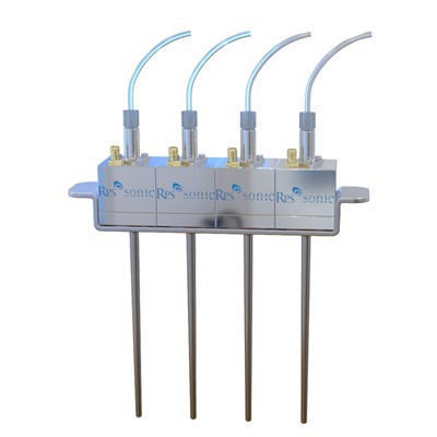 Buses de pulvérisation à ultrasons pour tubes de prélèvement sanguin